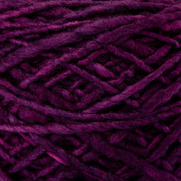 100% merino wool deep purple colour ball of yarn texture detail