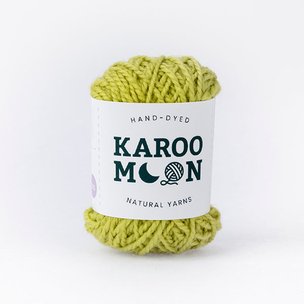 Green ball of Karoo Moon mini moon merino wool ball band