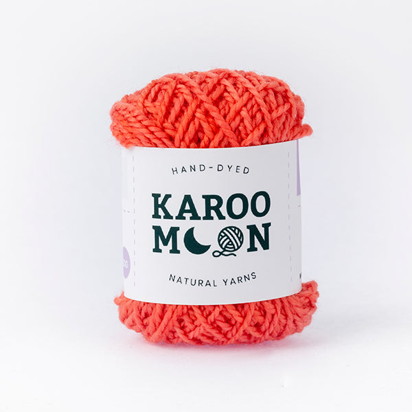 Coral red mini moon merino wool ball band