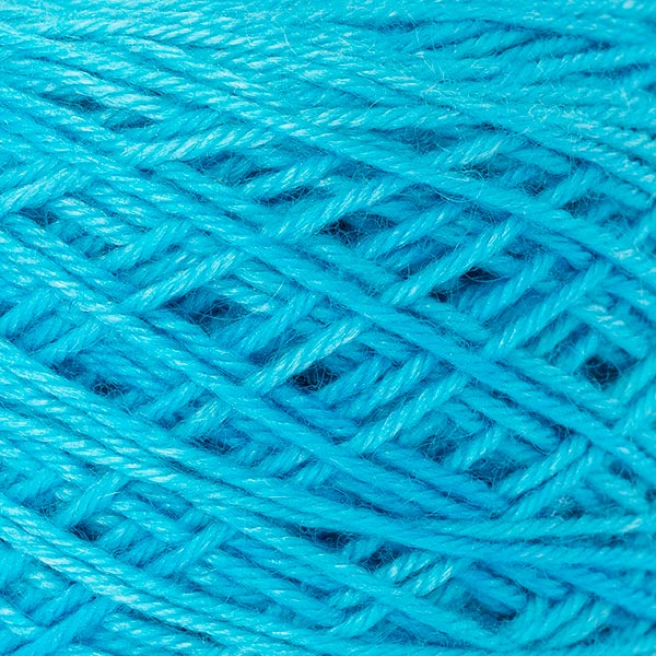 wool blend bright blue ball of yarn texture detail