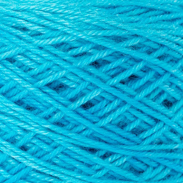 wool blend bright blue ball of yarn texture detail