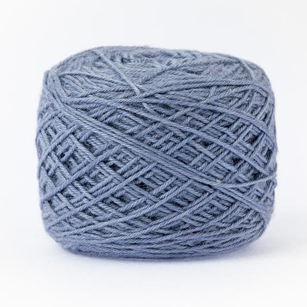 wool blend dull blue colour ball of yarn