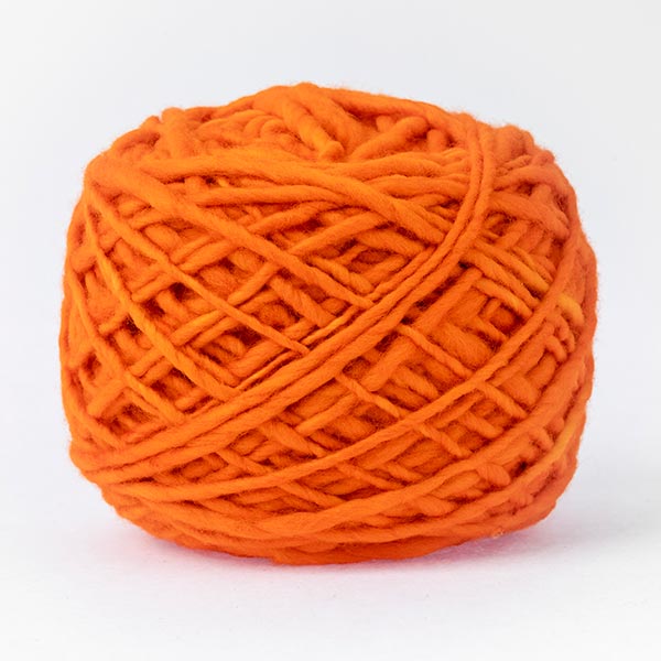 100% merino wool bright orange colour wool