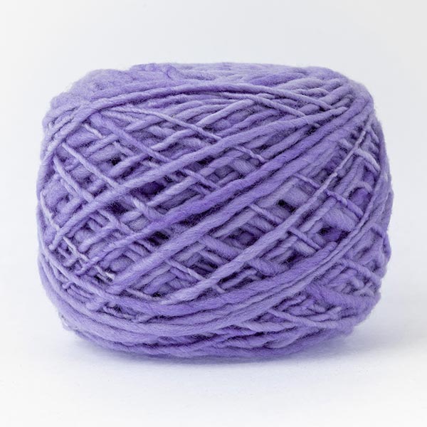 100% merino wool lavender purple colour ball of yarn