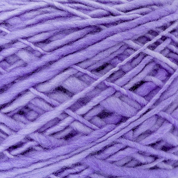 100% merino wool lavender purple colour ball of yarn texture detail