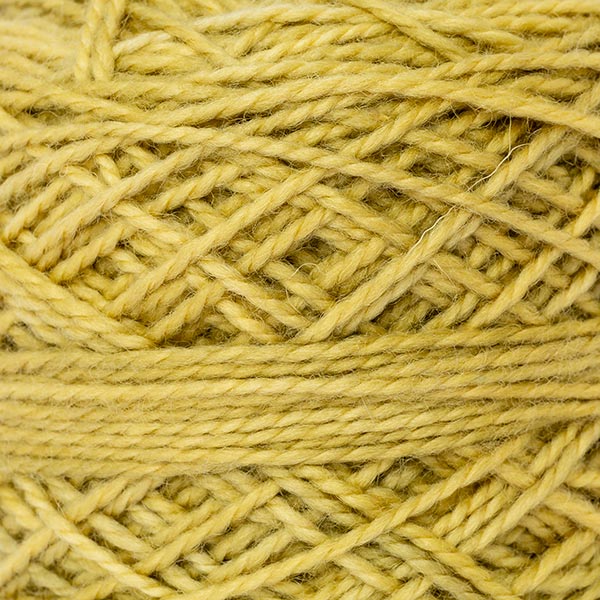 texture detail yellow fern mini ball of Karoo Moon wool