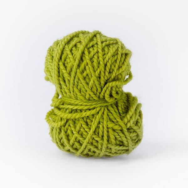 Stylish lime green ball merino wool mini