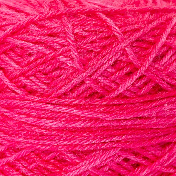 wool blend bright cerise pink colour ball of yarn texture detail
