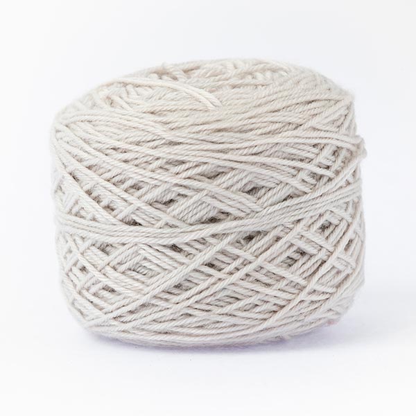 wool blend neutral grey colour ball of yarn
