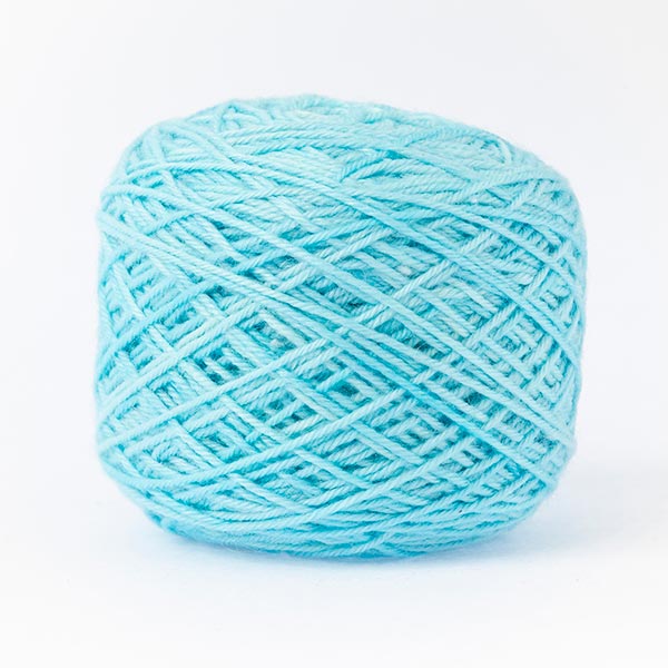 wool blend bright blue colour ball of yarn