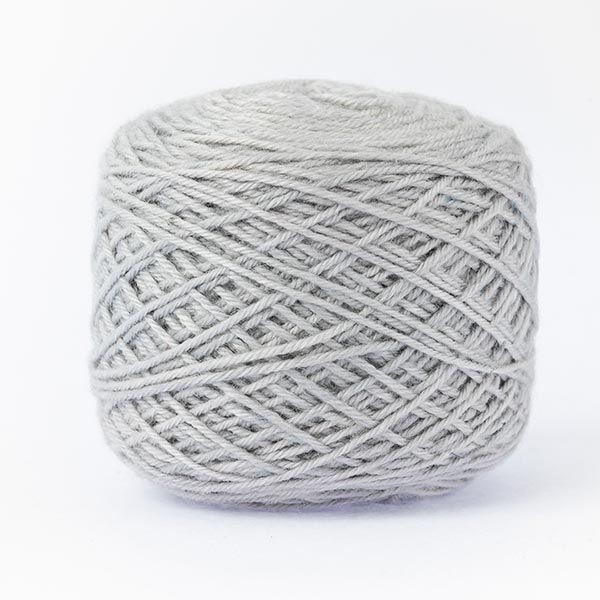 wool blend light grey colour ball of yarn