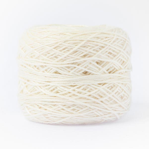 wool blend light white colour ball of yarn