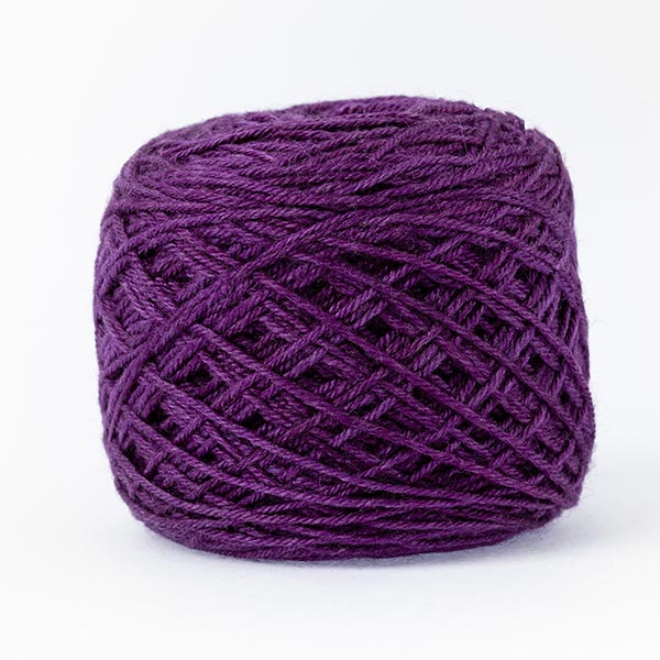 wool blend purple colour ball of yarn
