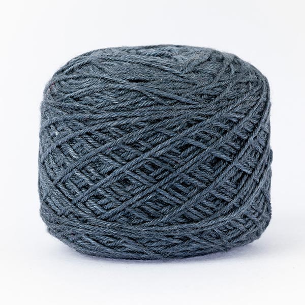 wool blend muted blue colour ball of yarn